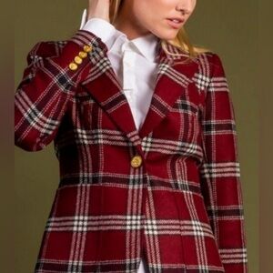 Smythe Patch Pocket Duchess Blazer in Dark Red